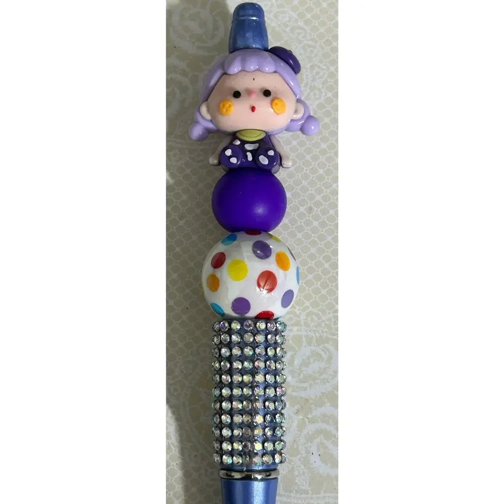 Custom Pen Purple Mini Kawaii AMLLS VuuYoo Doll Beaded Acrylic Handmade